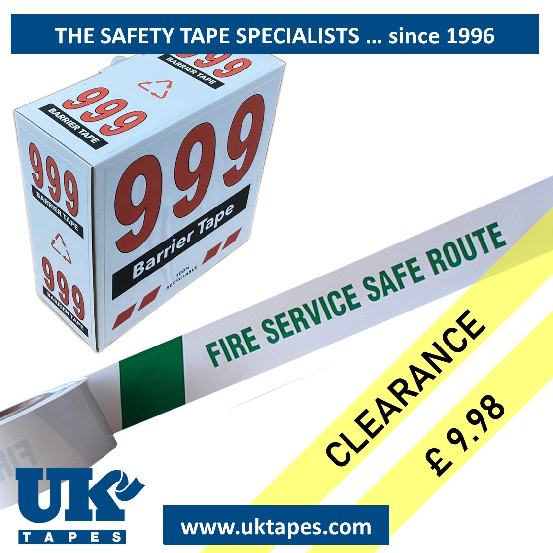 FIRE SERVICE SAFE ROUTE barrier tape