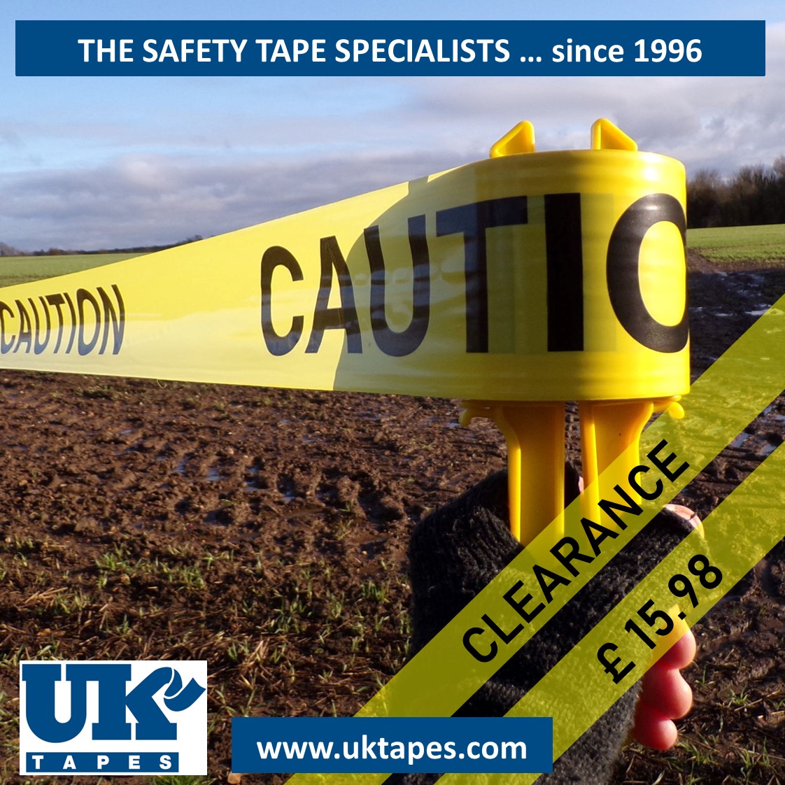 CAUTION barrier tape + handy dispenser