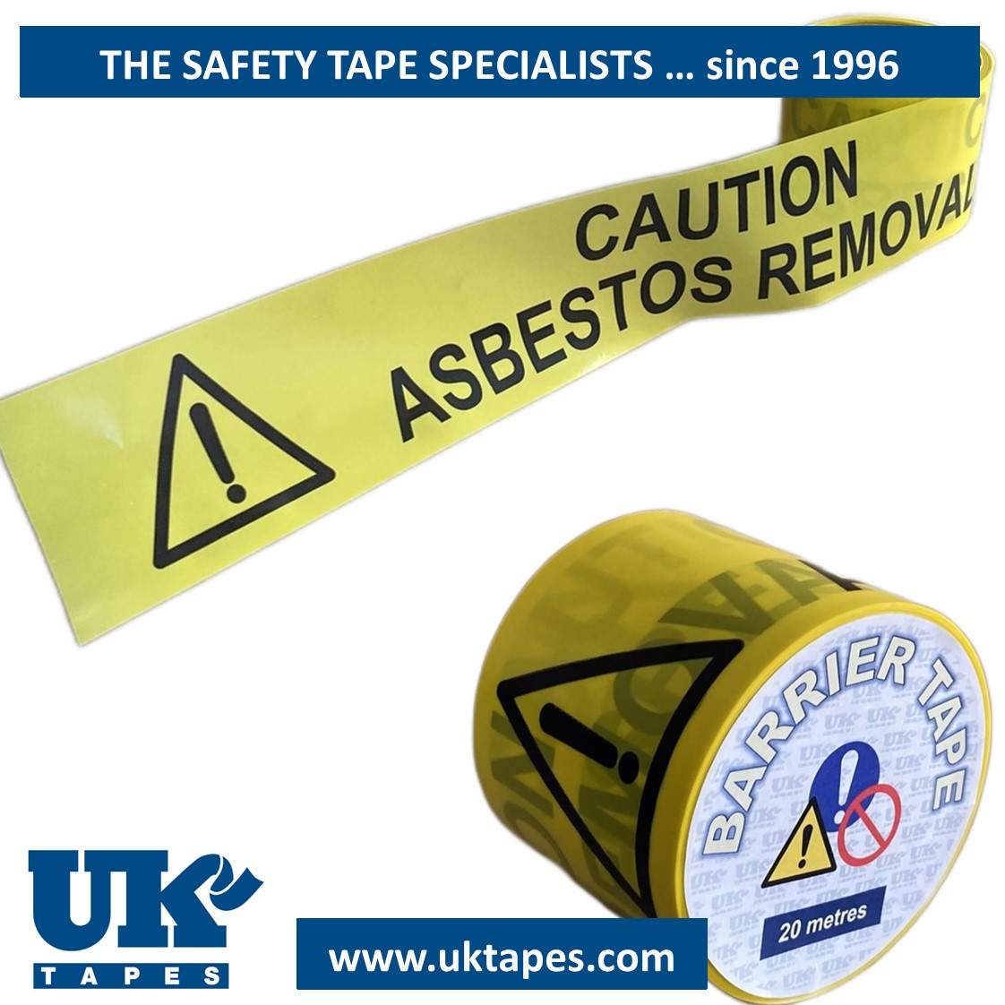 CAUTION ASBESTOS REMOVAL barrier tape (20M)