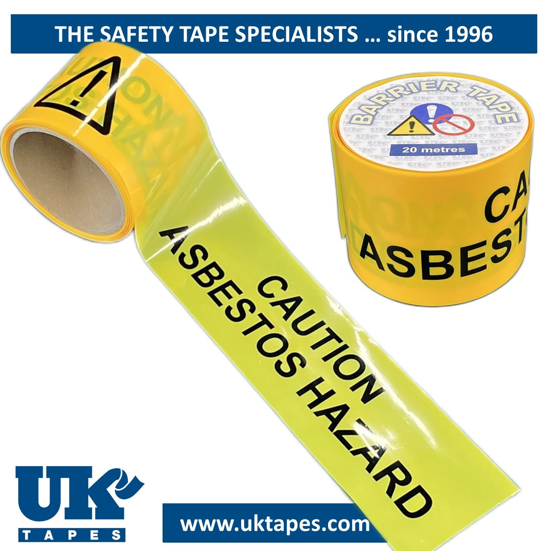 CAUTION ASBESTOS HAZARD barrier tape (20M)