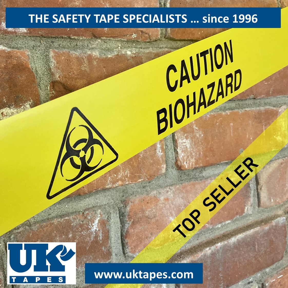 CAUTION BIOHAZARD barrier tape (200M)