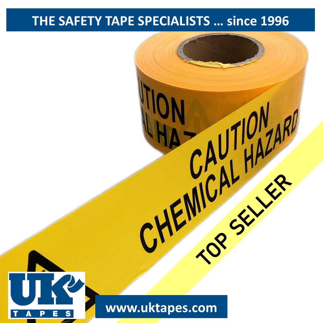 CAUTION CHEMICAL HAZARD barrier tape (200M)