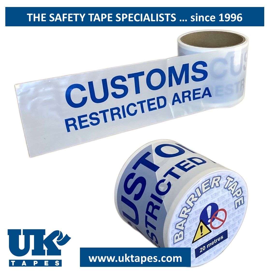 CUSTOMS RESTRICTED AREA barrier tape (20M)