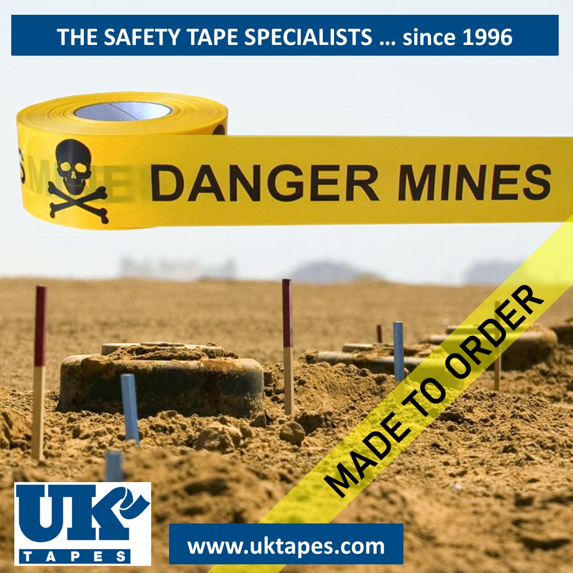 DANGER MINES barrier tape (200M)