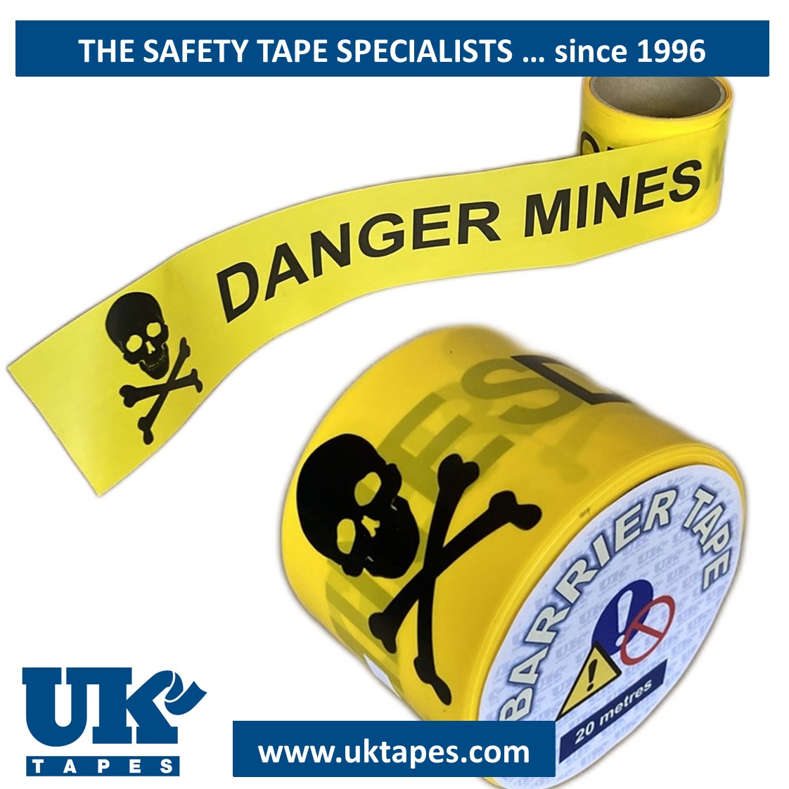 DANGER MINES barrier tape (20M)