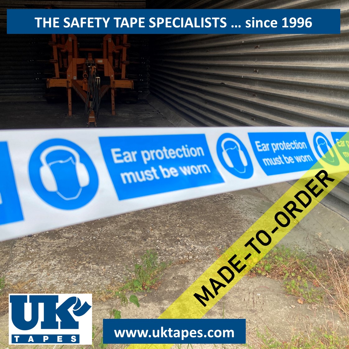 EAR PROTECTION MUST BE WORN barrier tape (200M)