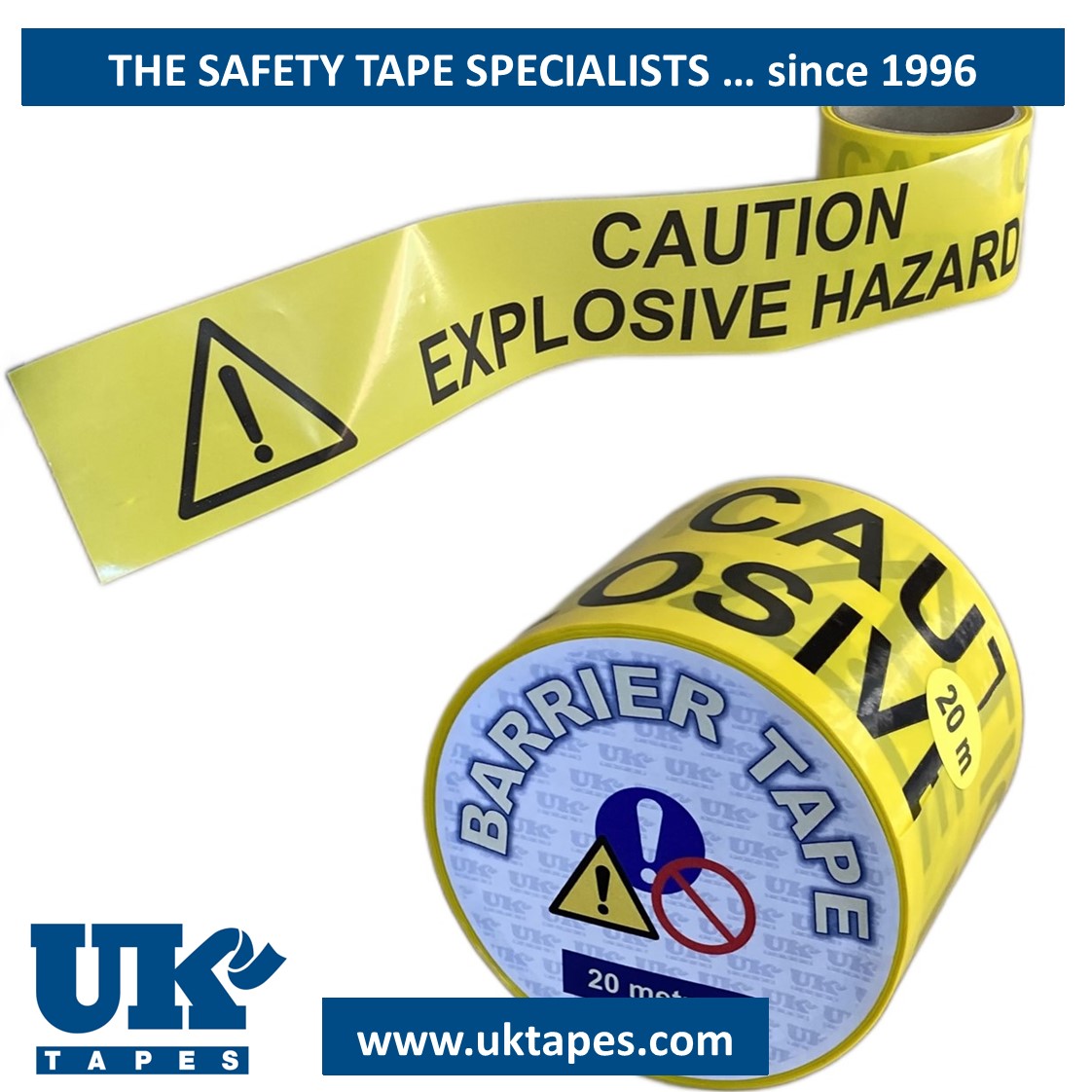 EXPLOSIVE HAZARD barrier tape (20M)