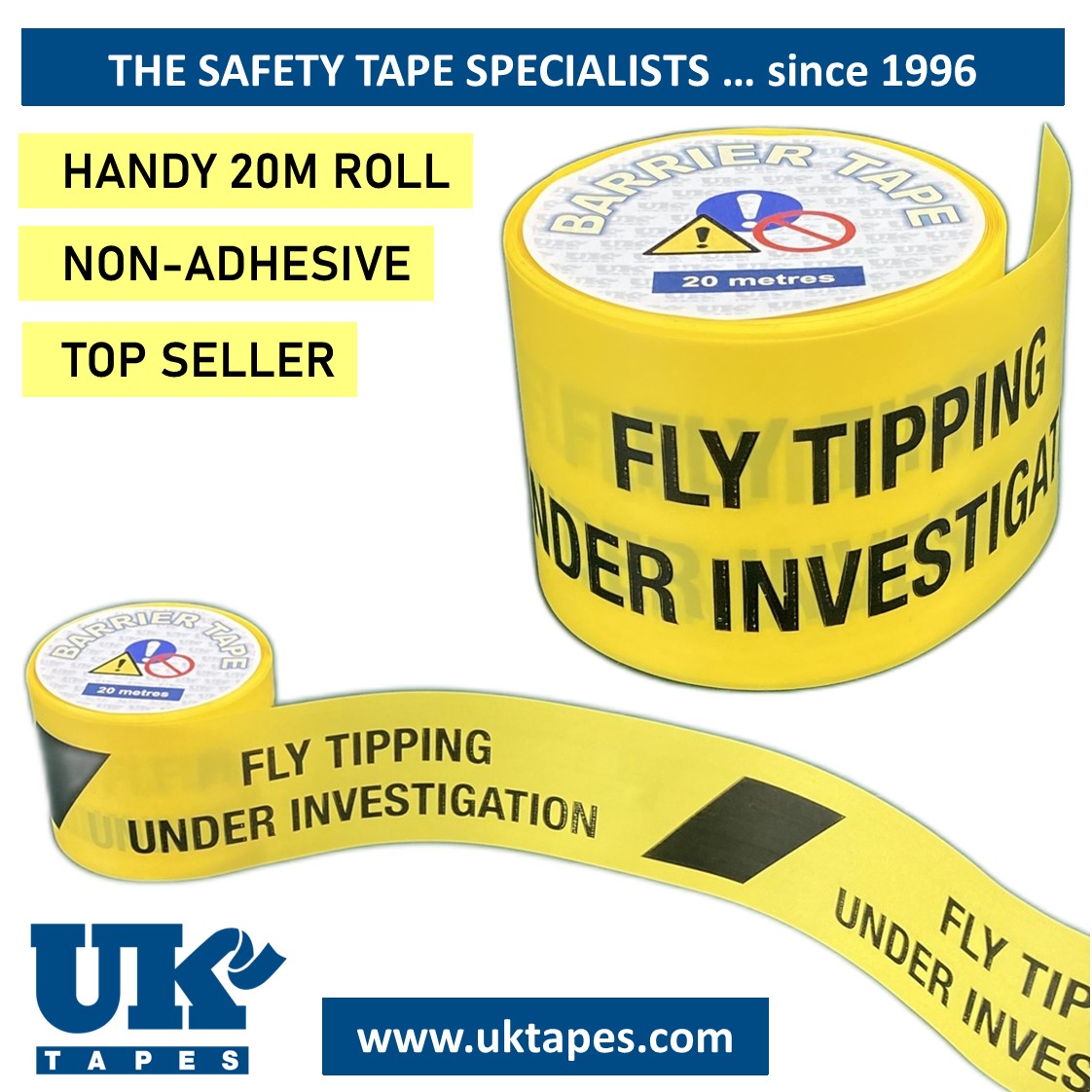 FLY TIPPING UNDER INVESTIGATION barrier tape (20M)