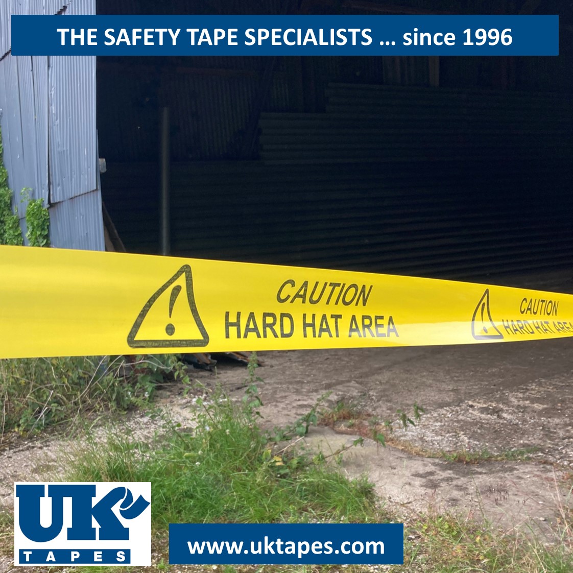 CAUTION HARD HAT AREA barrier tape (200M)