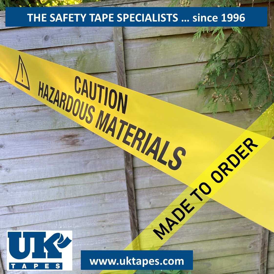 CAUTION HAZARDOUS MATERIALS barrier tape (200M)