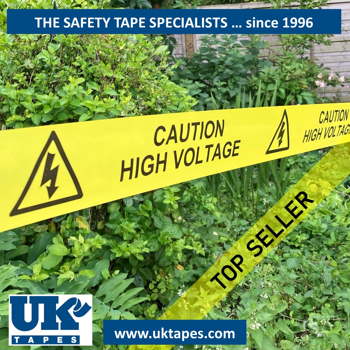 CAUTION HIGH VOLTAGE barrier tape (200M)