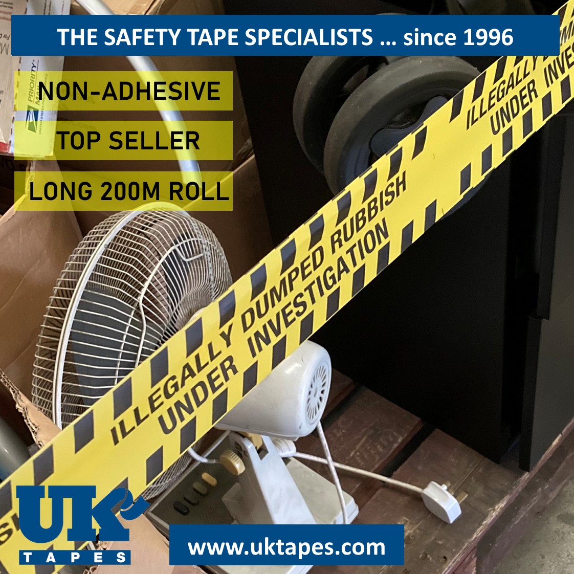 ILLEGALLY DUMPED RUBBISH barrier tape (200M)