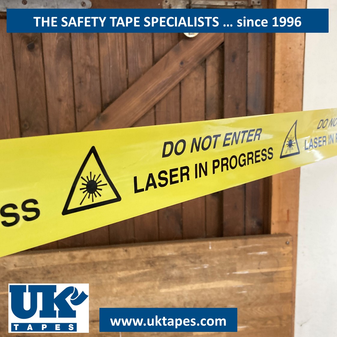 LASER IN PROGRESS DO NOT ENTER barrier tape (200M)