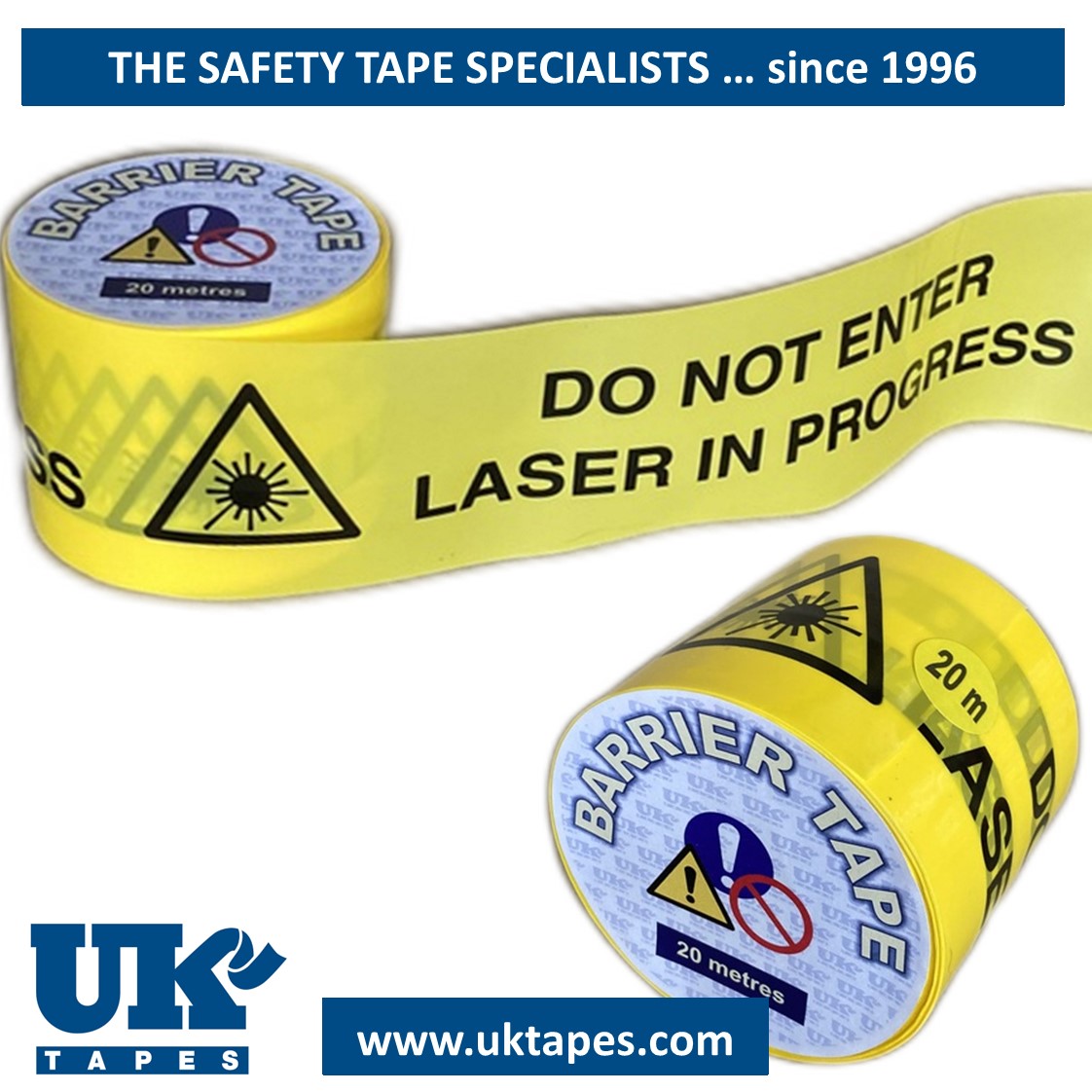 LASER IN PROGRESS barrier tape (20M)