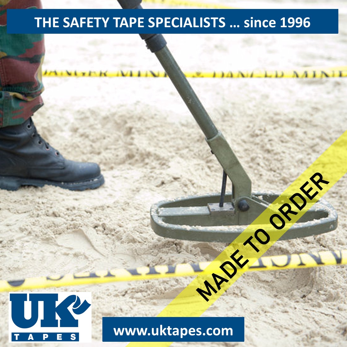 CAUTION MINES KEEP OUT barrier tape (200M)