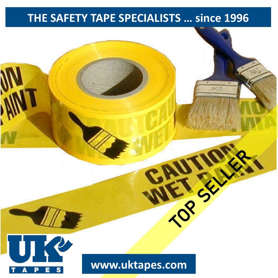 CAUTION WET PAINT barrier tape (200M)