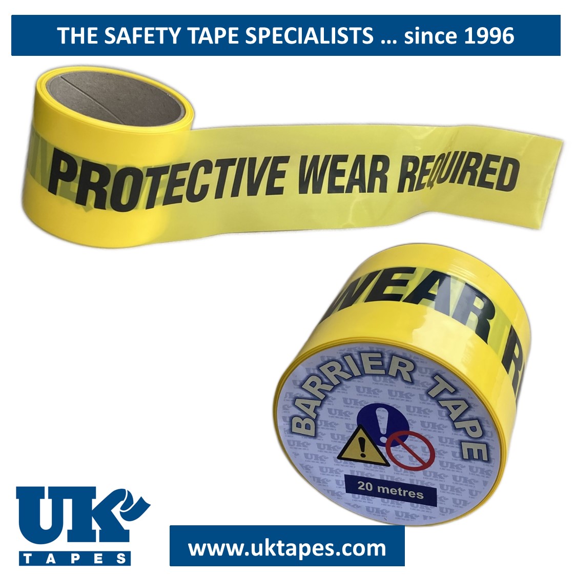 PROTECTIVE WEAR REQUIRED barrier tape (20M)