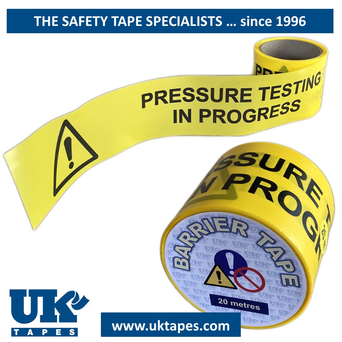 PRESSURE TESTING IN PROGRESS barrier tape (20M)