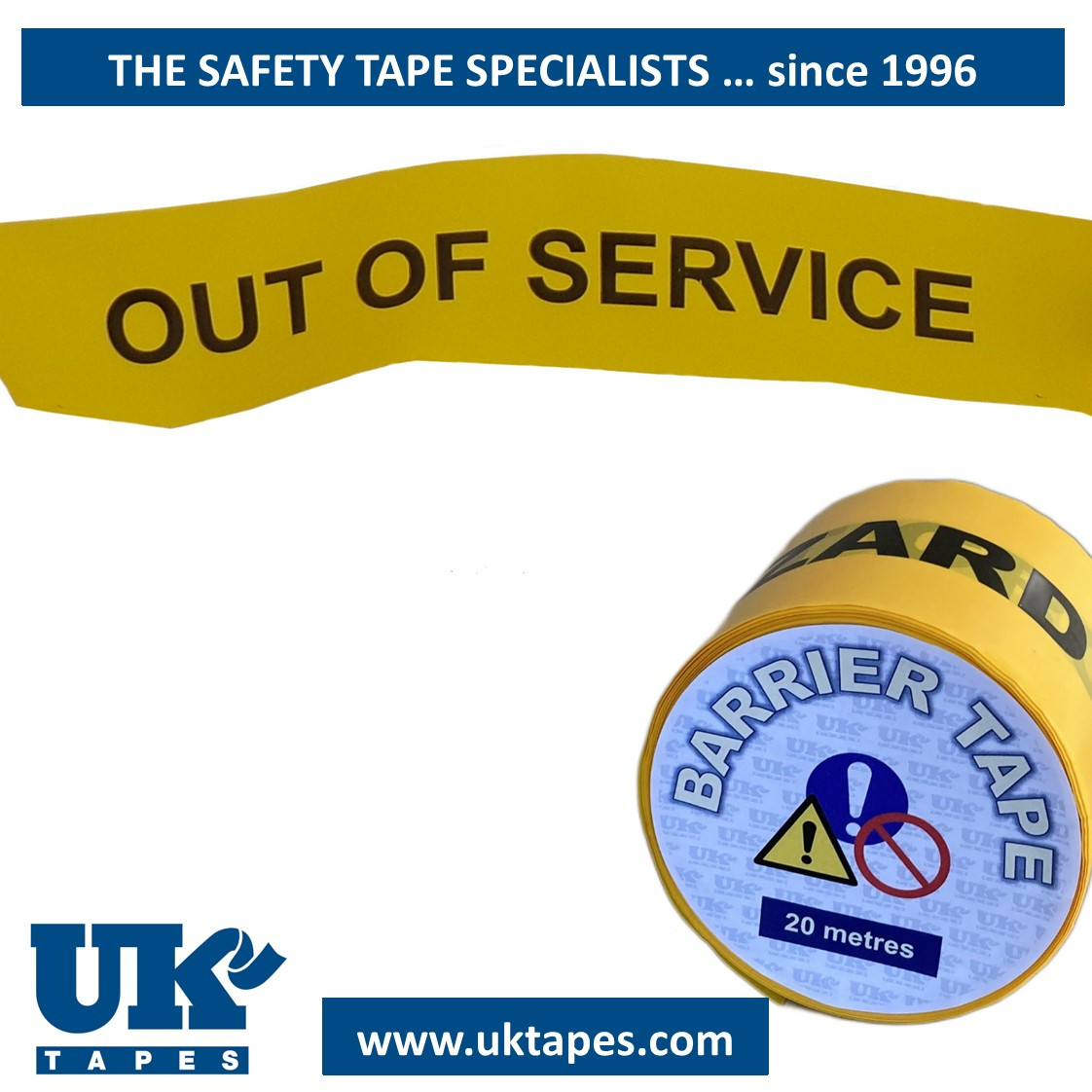 OUT OF SERVICE barrier tape (20M)