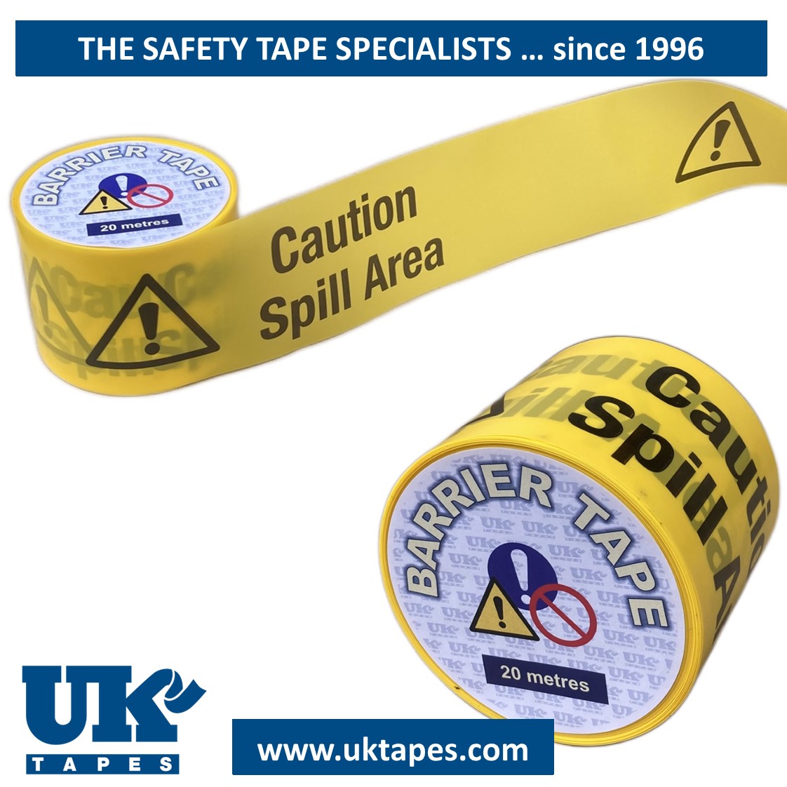 CAUTION SPILL AREA barrier tape (20M)