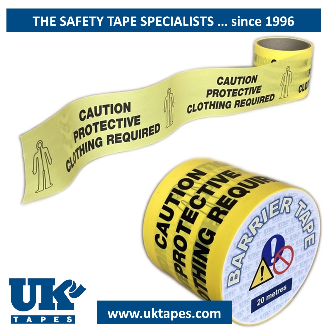PROTECTIVE WEAR REQUIRED barrier tape (20M)