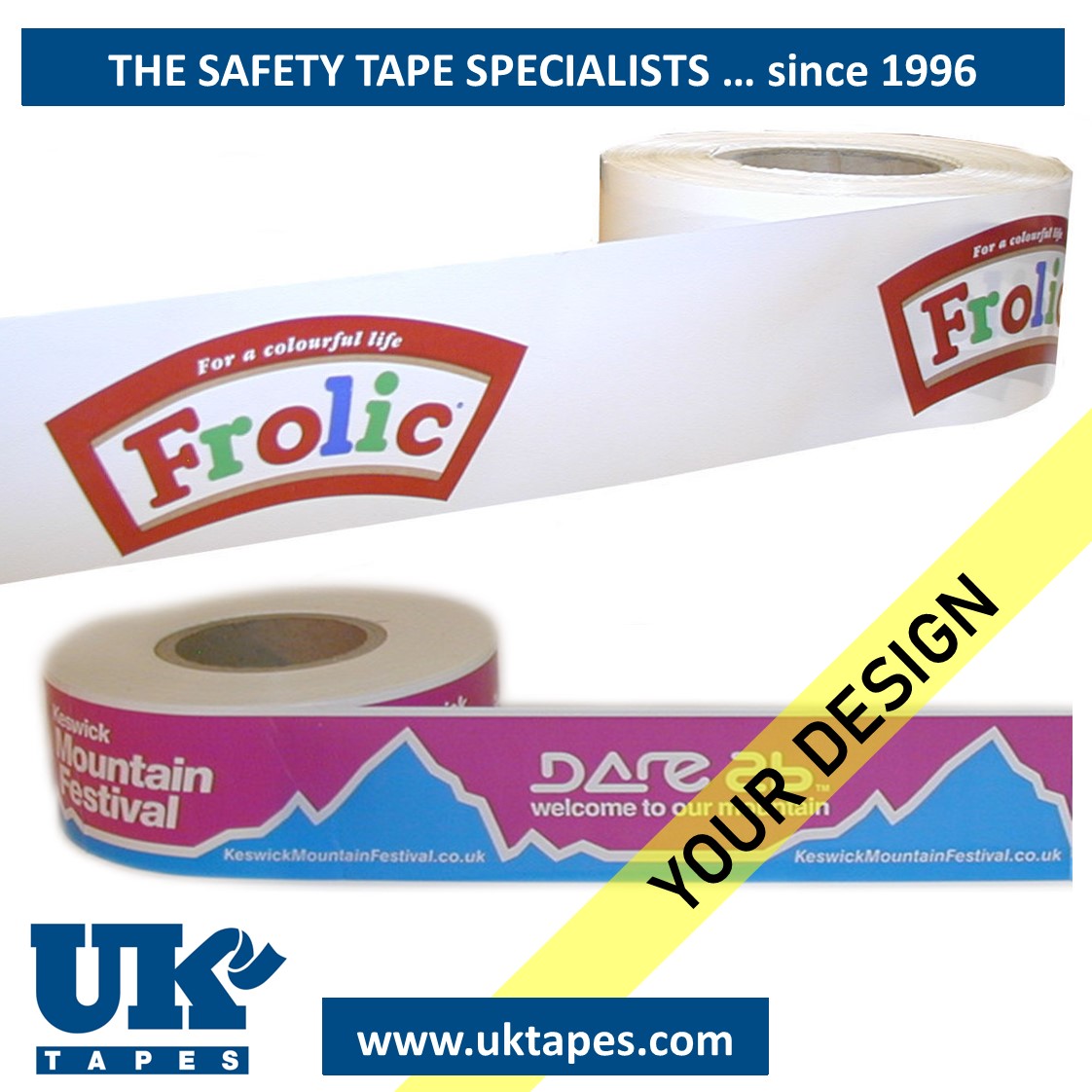 Custom printed barrier tape (3 colour design)