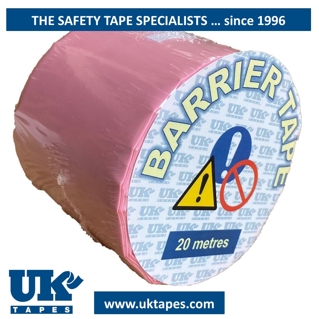 Plain pink barrier tape (20M)