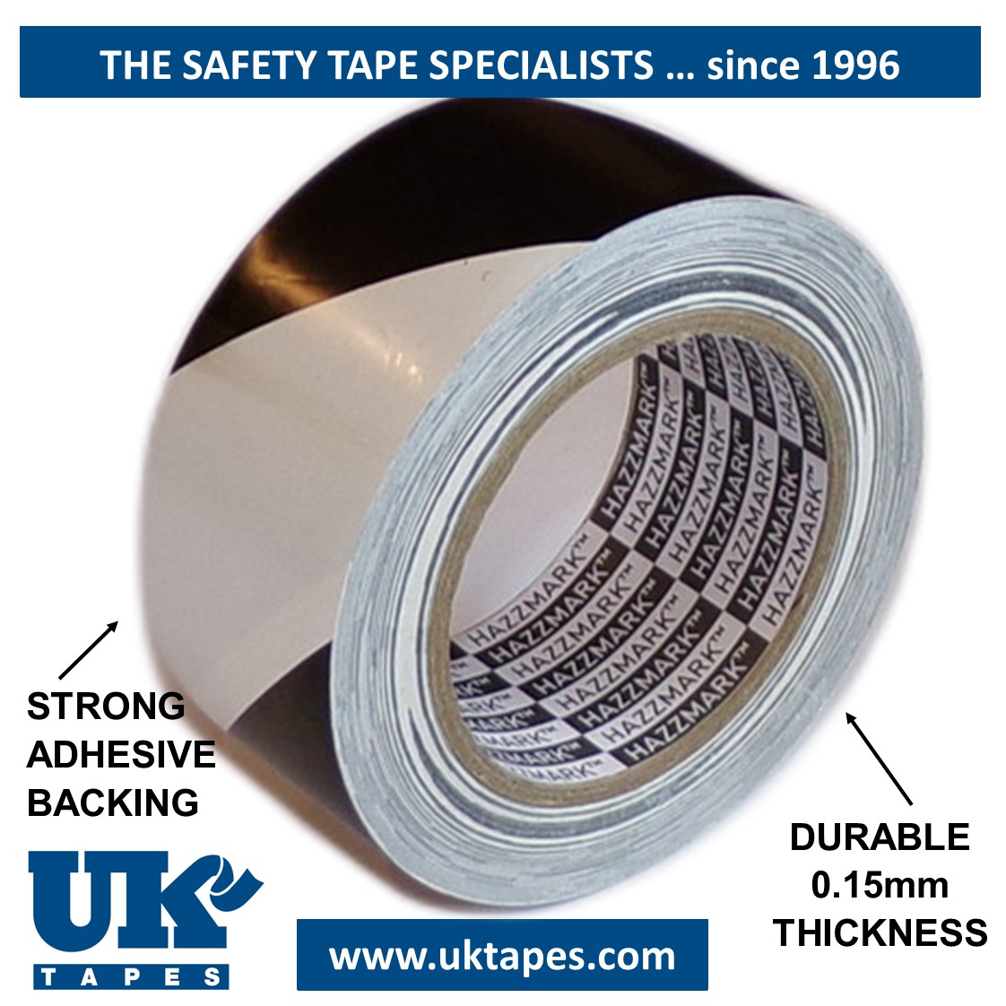 HAZZMARK&trade; tape: black & white (48mm)