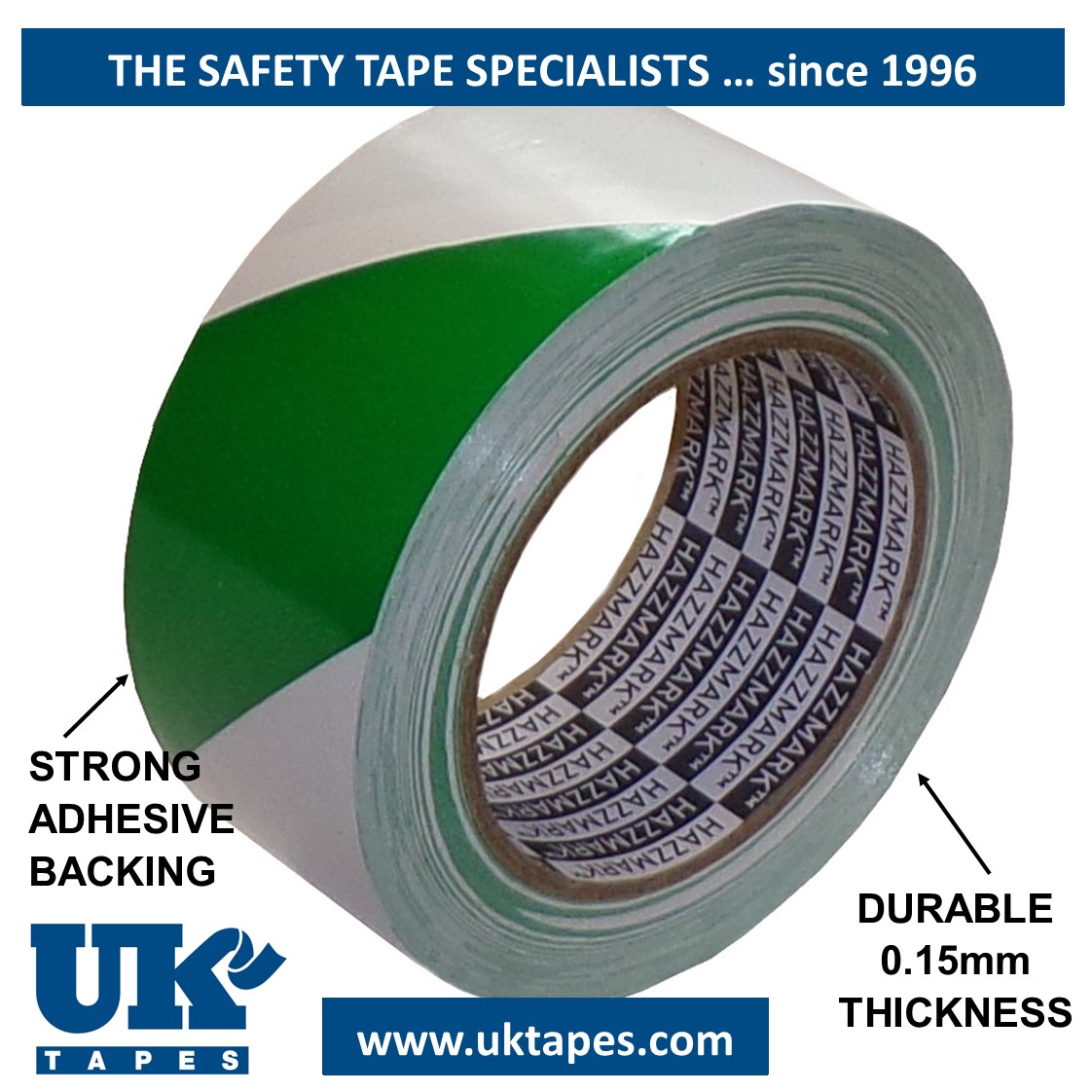 HAZZMARK&trade; tape: green & white (48mm)