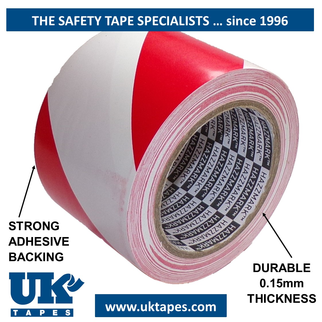 HAZZMARK&trade; tape: red & white  (72mm)