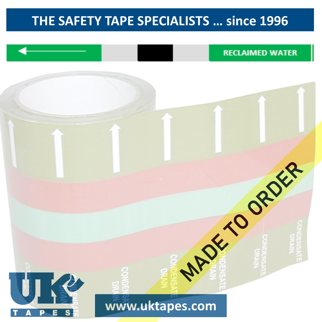 RECLAIMED WATER self-adhesive pipe banding tape