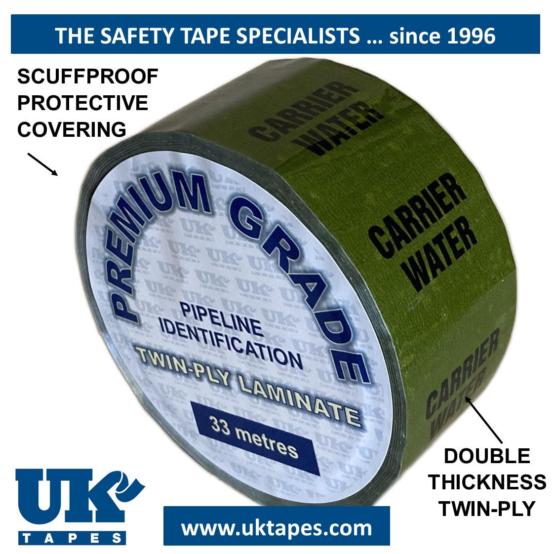 CARRIER WATER Pipe Marking Tape