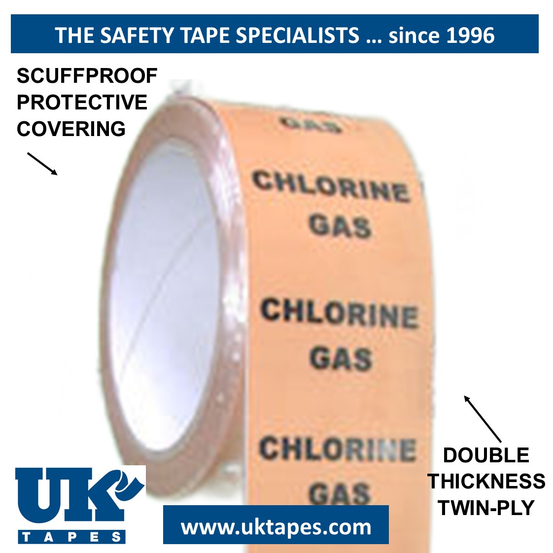 CHLORINE GAS Pipe Marking Tape