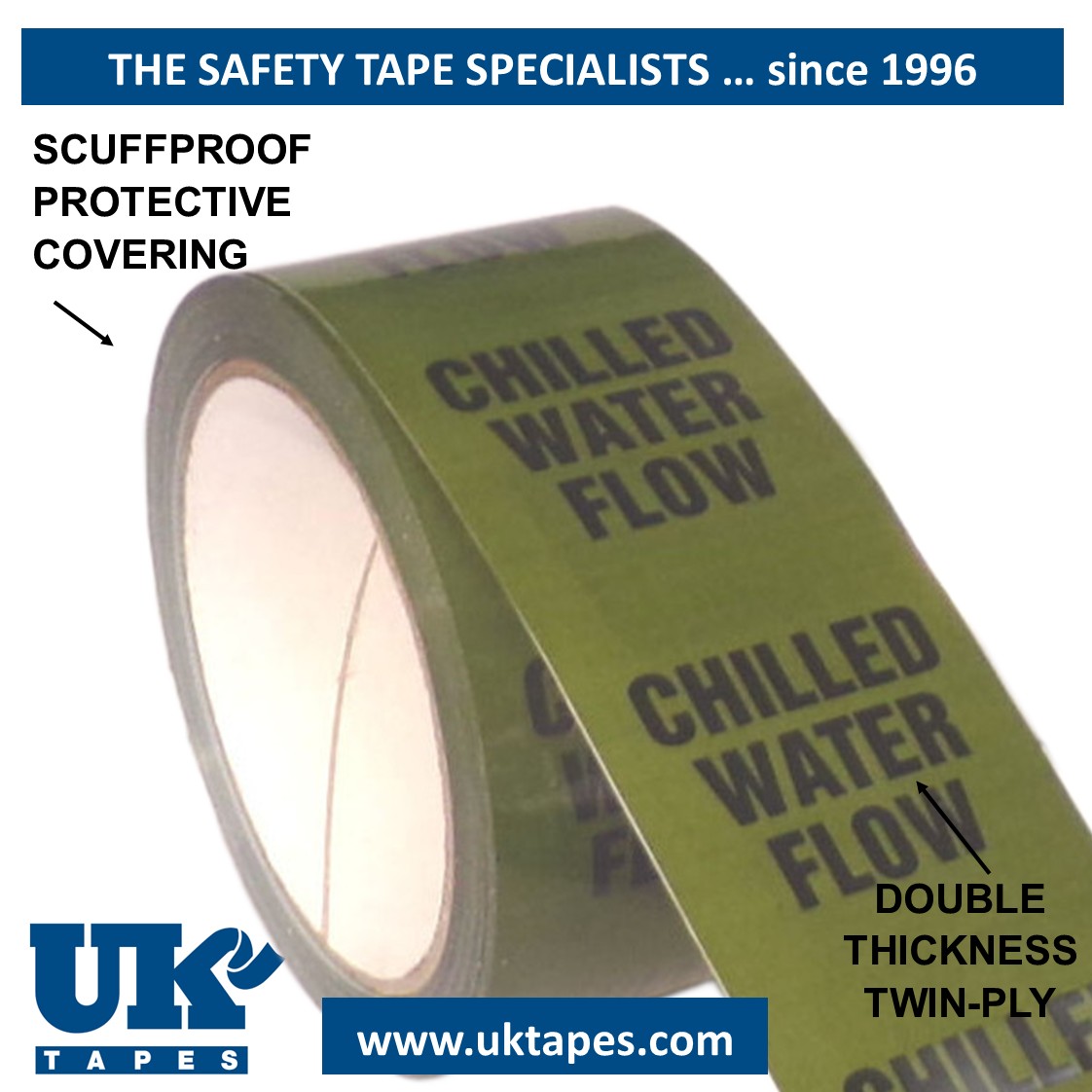 CHILLED WATER FLOW Pipe Marking Tape