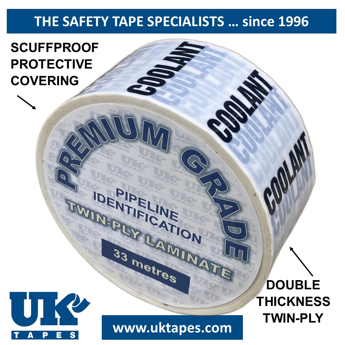 COOLANT Pipe Marking Tape