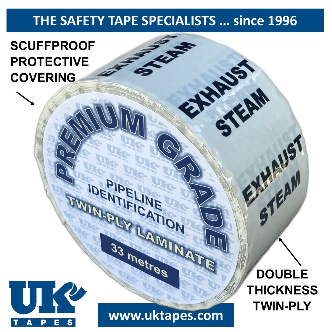 EXHAUST STEAM Pipe Marking Tape