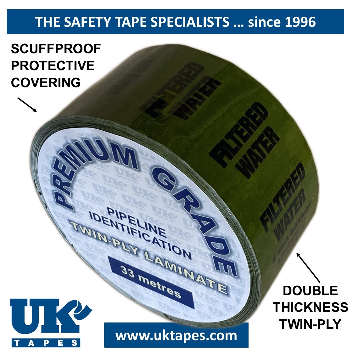 FILTERED WATER Pipe Marking Tape