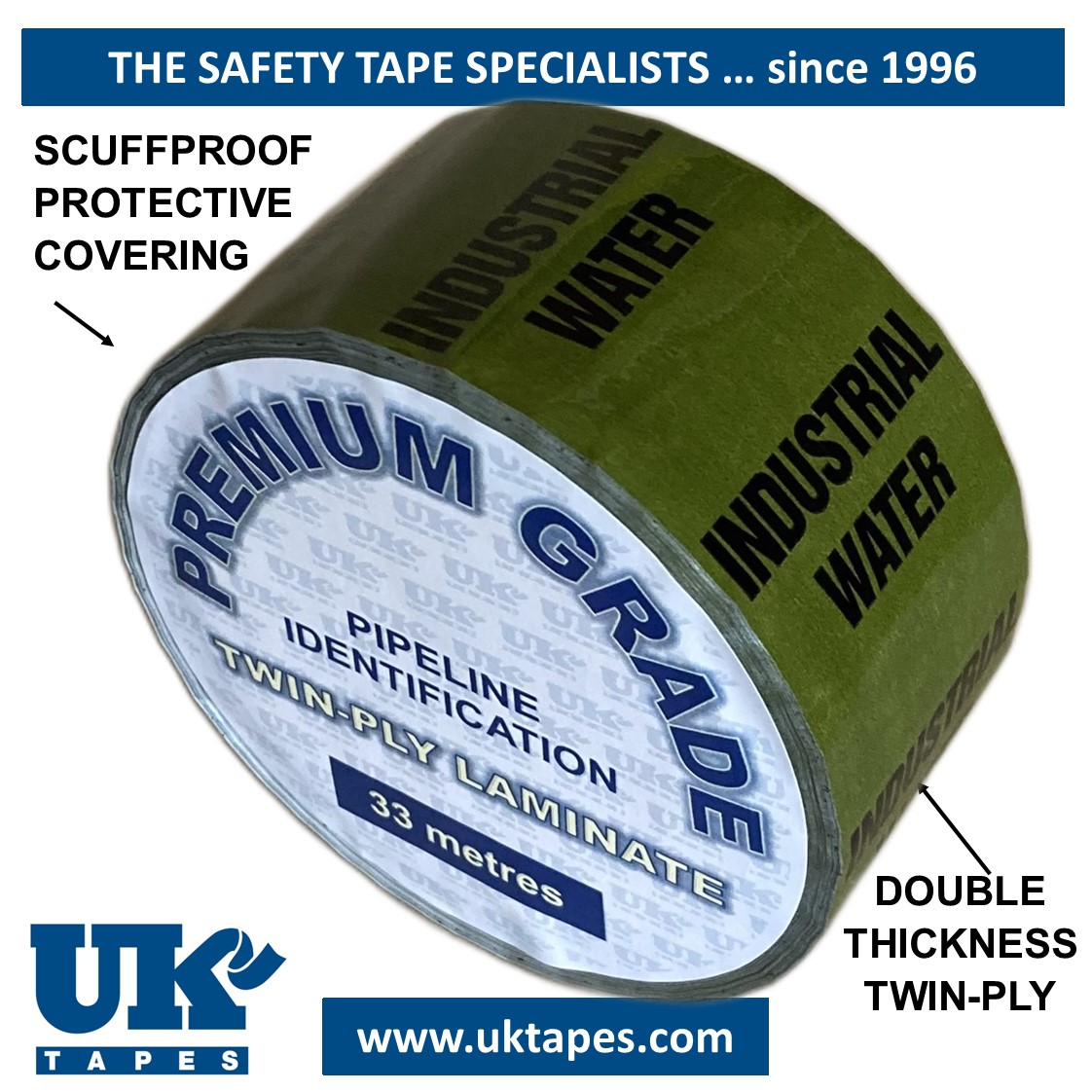 INDUSTRIAL WATER Pipe Marking Tape