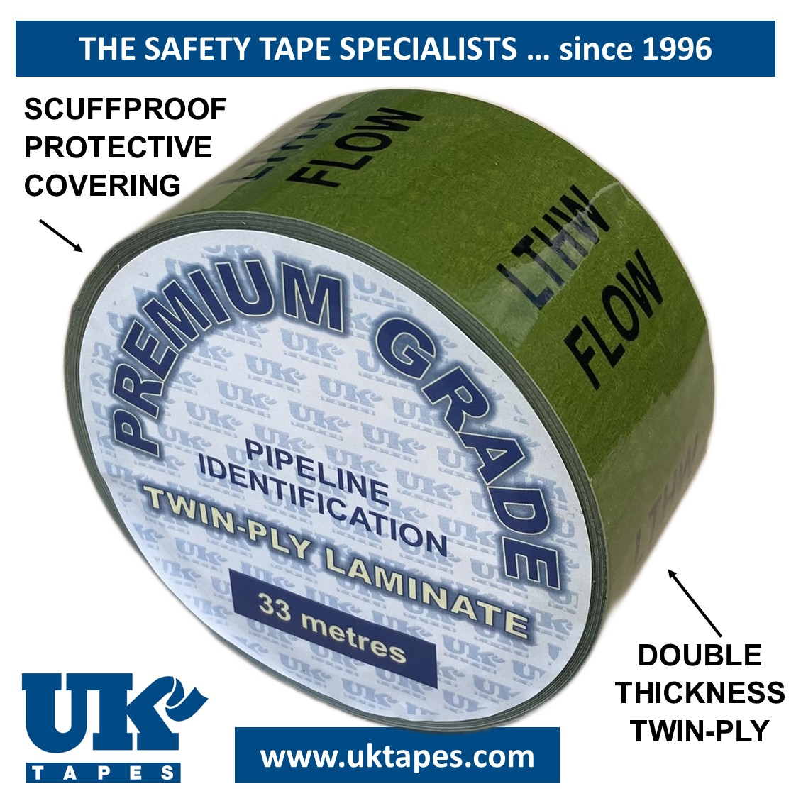 LTHW FLOW Pipe Marking Tape