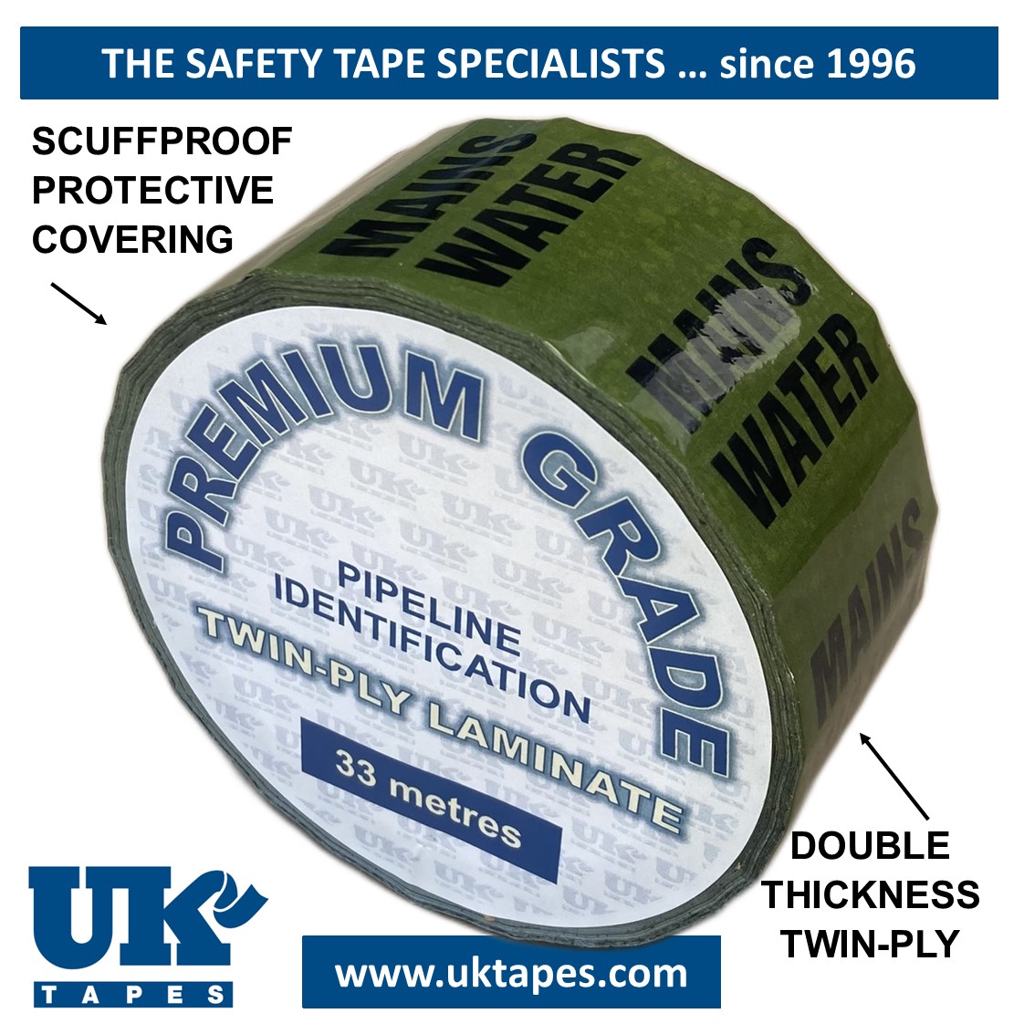 MAINS WATER Pipe Marking Tape