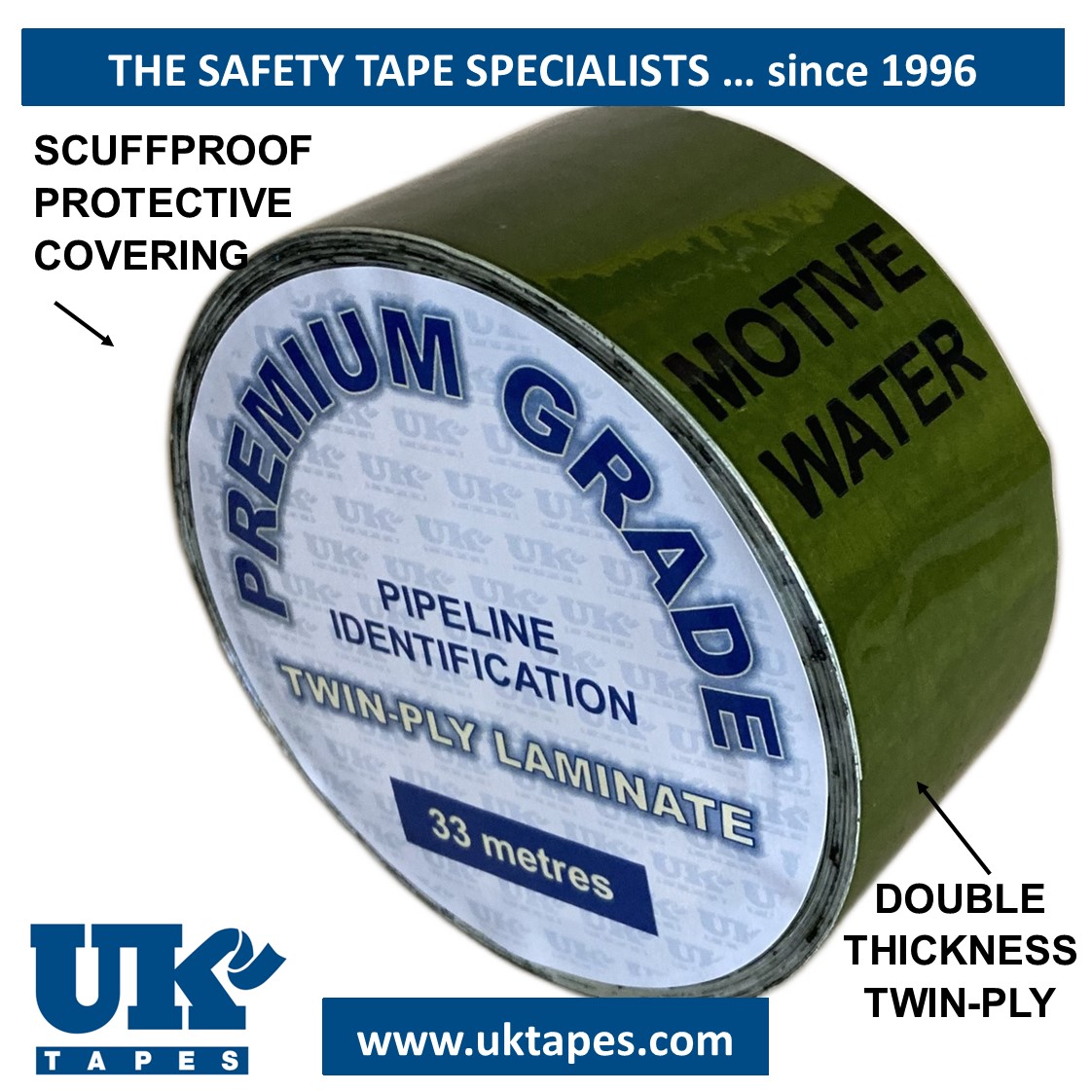 MOTIVE WATER Pipe Marking Tape