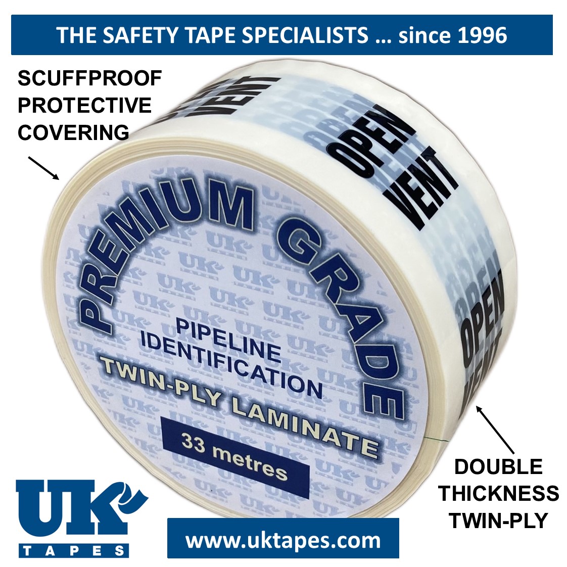 OPEN VENT Pipe Marking Tape