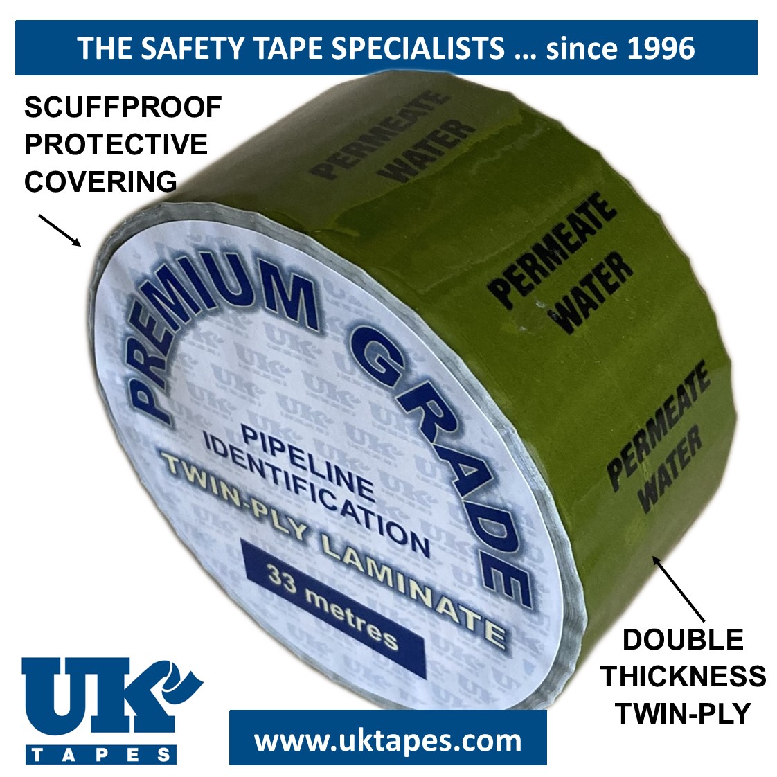 PERMEATE WATER Pipe Marking Tape