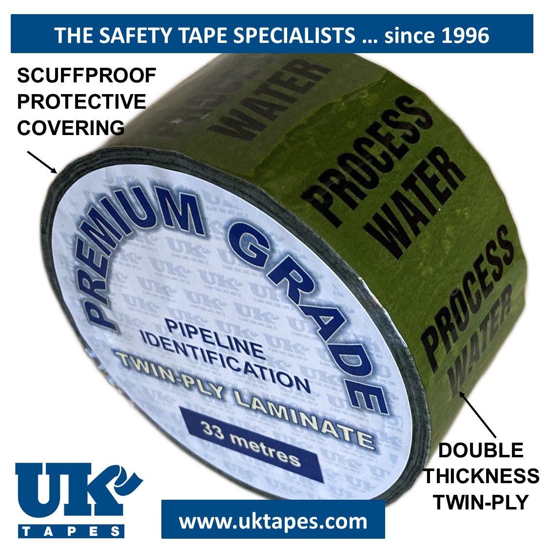 PROCESS WATER Pipe Marking Tape