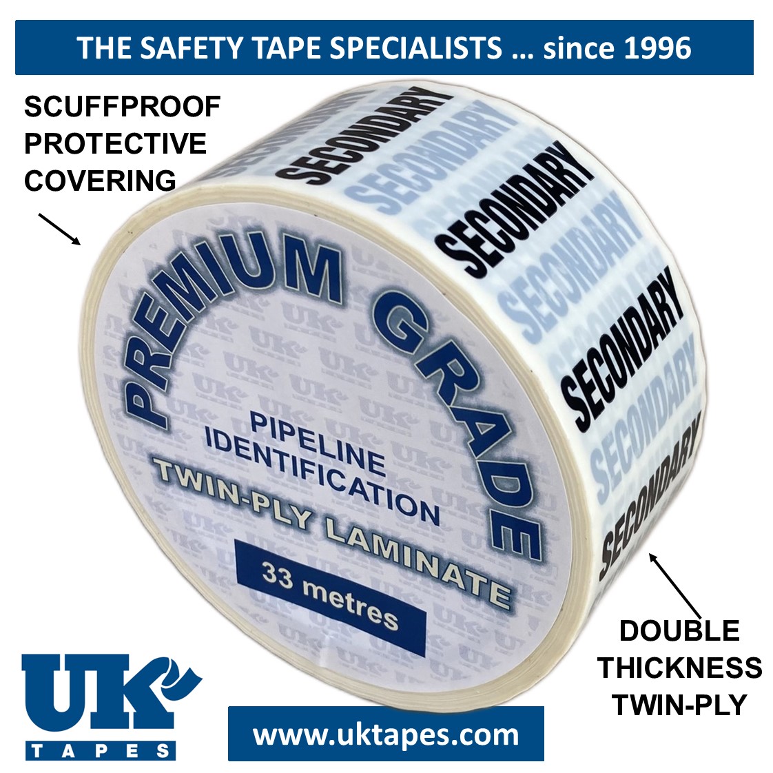 SECONDARY Pipe Marking Tape