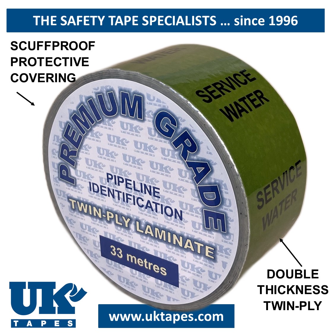 SERVICE WATER Pipe Marking Tape