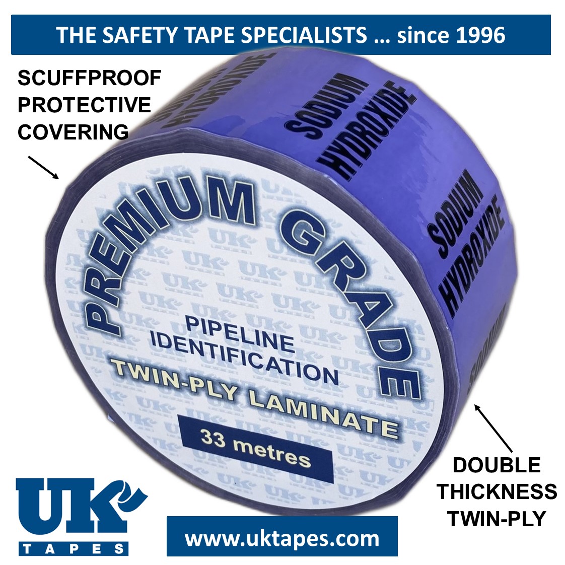 SODIUM HYDROXIDE Pipe Marking Tape