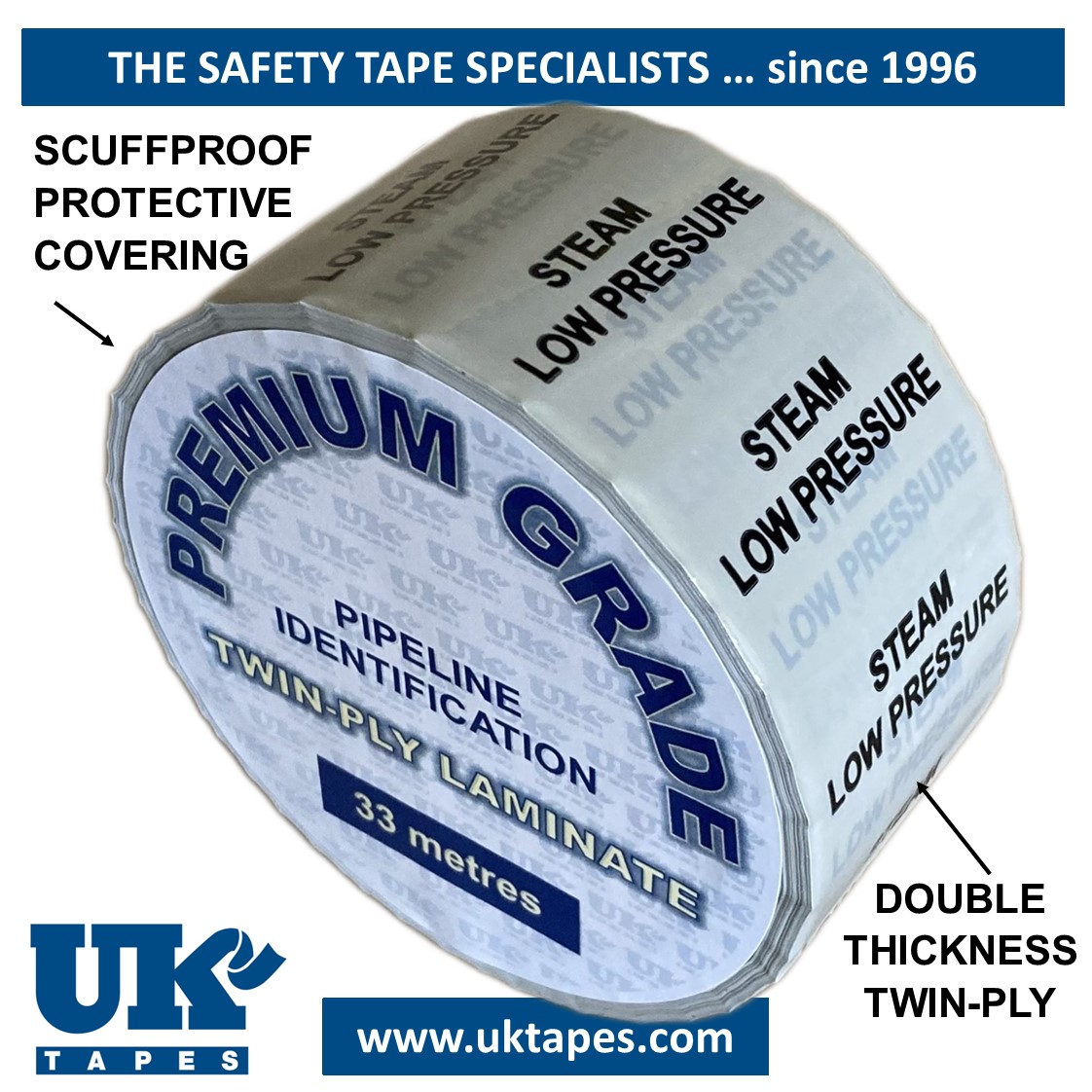 STEAM LOW PRESSURE Pipe Marking Tape