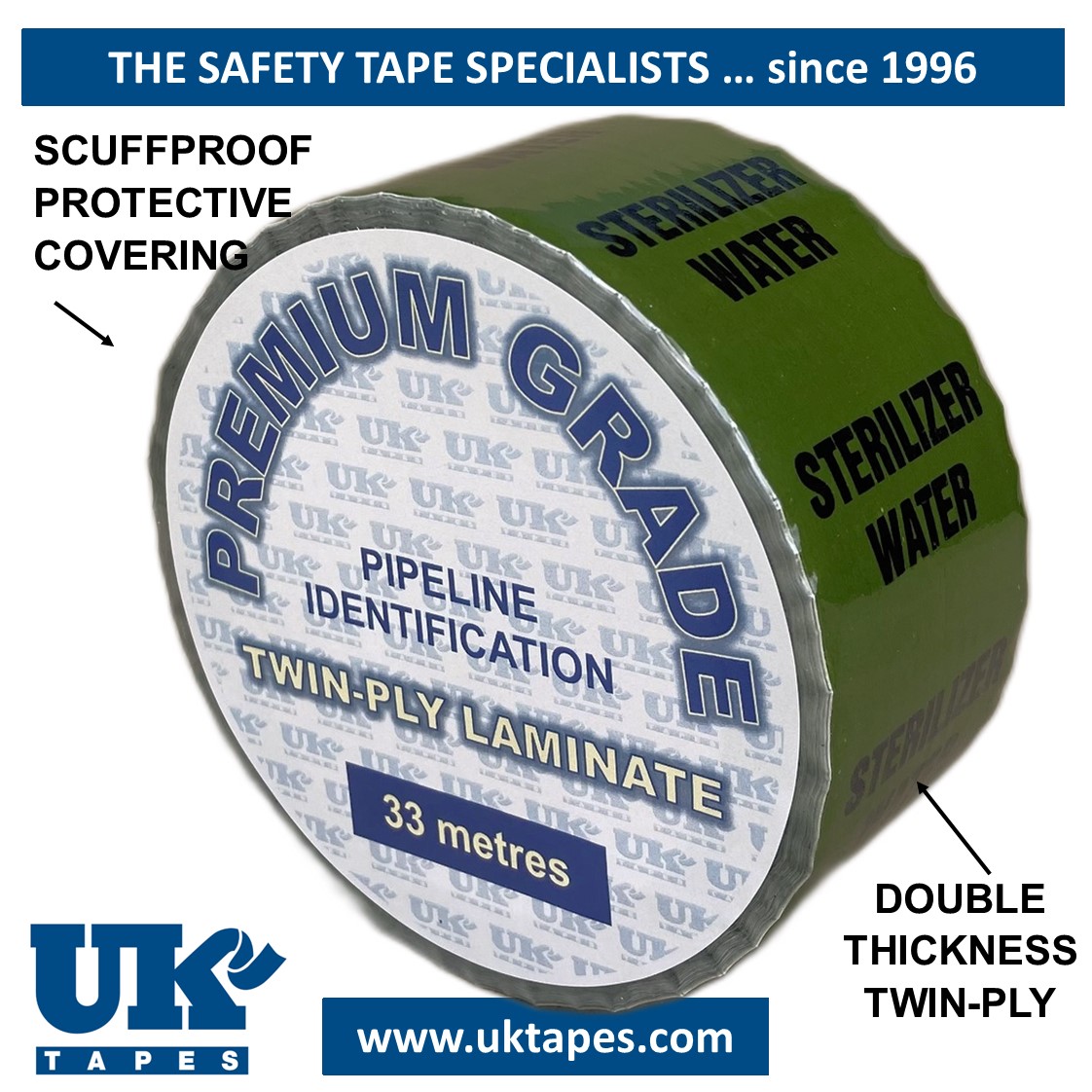 STERILIZER WATER Pipe Marking Tape