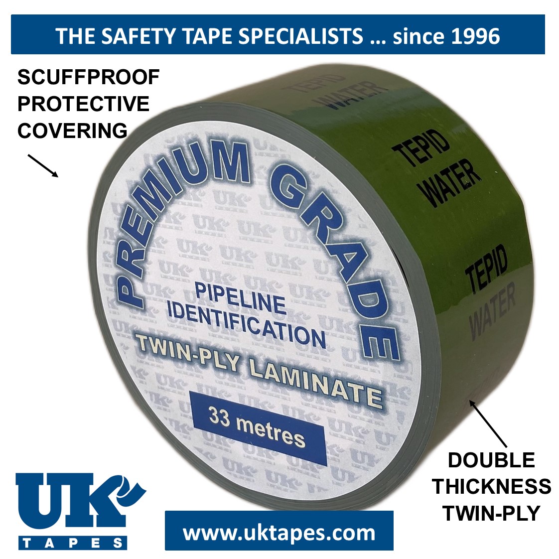 TEPID WATER Pipe Marking Tape